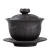 Yixing Purple Clay Covered Bowl, Single Tea Making Tea Bowl with Lid, Jingdezhen Large Sancai Ceramic Bowl Gaiwan