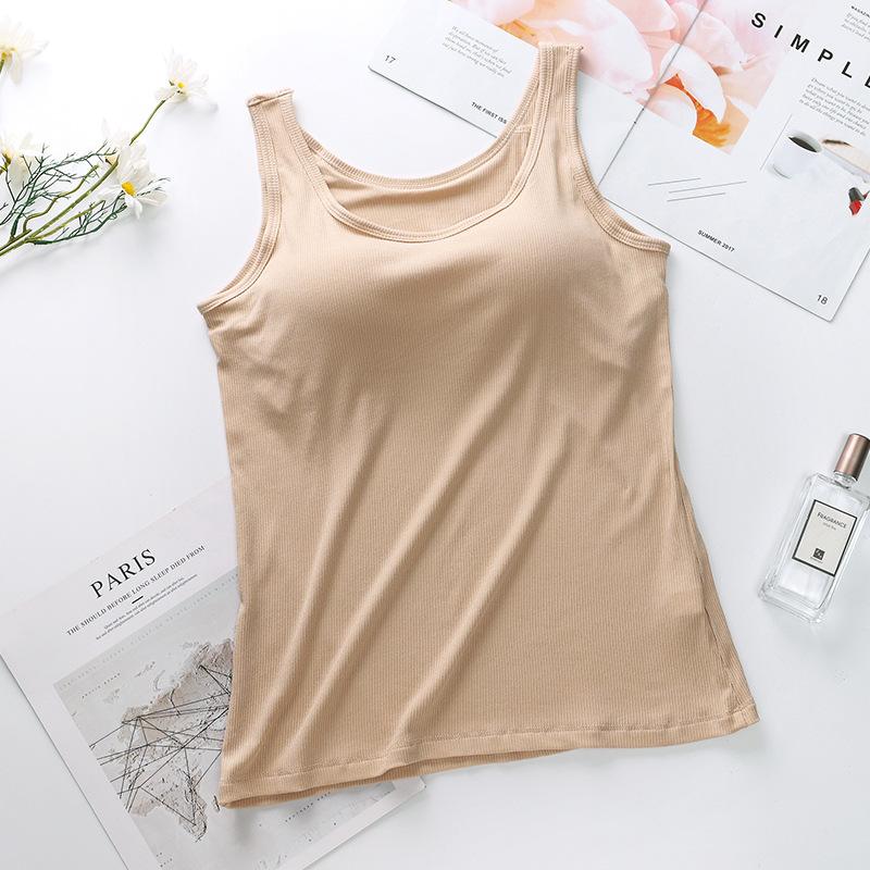 Modal with Chest Cushion Vest Women's Threaded Inner Bra One-piece Underwear Sleeveless Base Can Be Worn Externally with Yoga Camisole