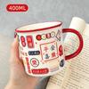 Guochao Mug With Lid Gift Box Ceramic Cup Large Capacity Imitation Enamel Drinking Water Coffee Cup Office Woman