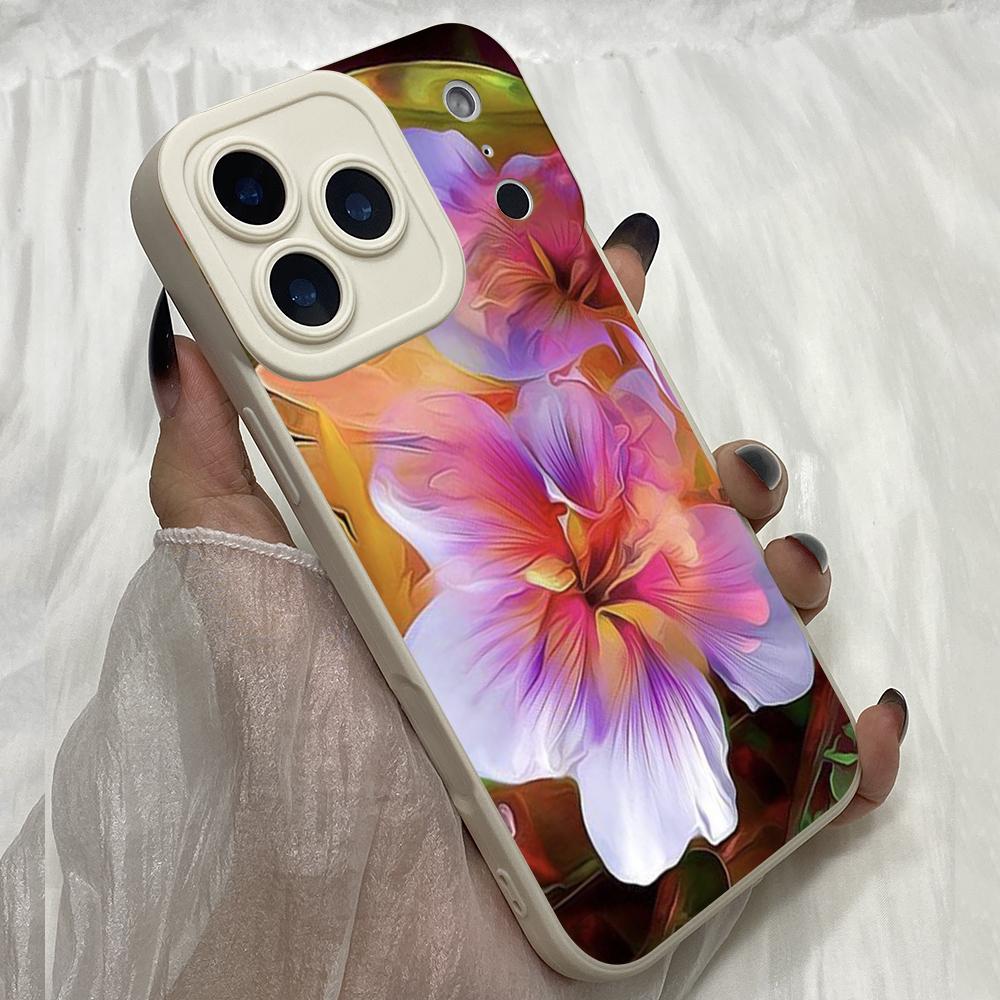 M429 Beautiful Flowers art Angel Eyes Soft Phone Case for iPhone Samsung Galaxy Xiaomi Rdemi Huawei Honor Infinix Realme OPPO Vivo All Model TPU Case