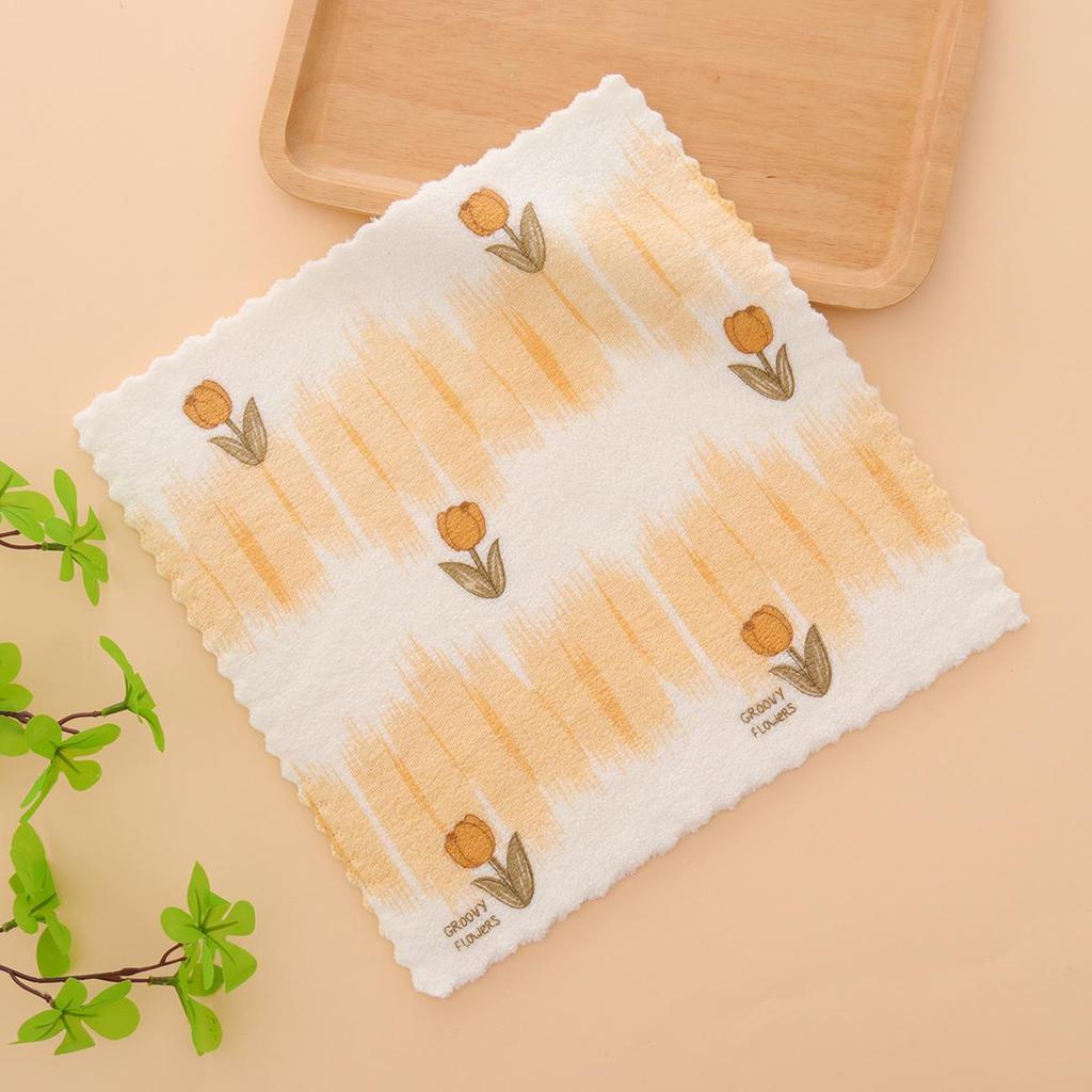 Coral Fleece Absorbent Kitchen Dishcloth - Small, Thick, Easy-to-Use Hand Towel for Dishwashing