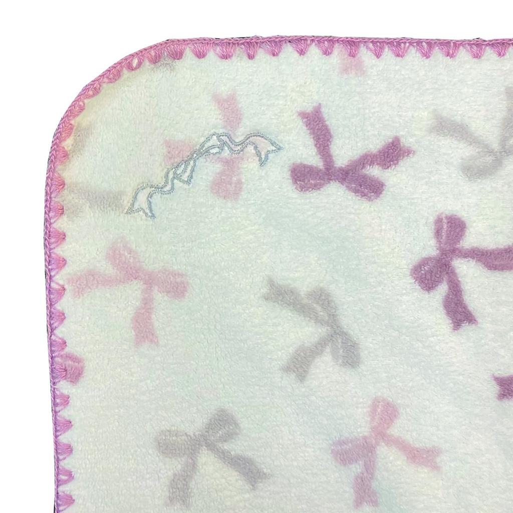 Marushin Pink Ribbon Mini Bath Fleur 0715002800 Towel, Ribbon, Cute, Women's, Microfiber, Fluffy, Absorbent, Quick-Drying,