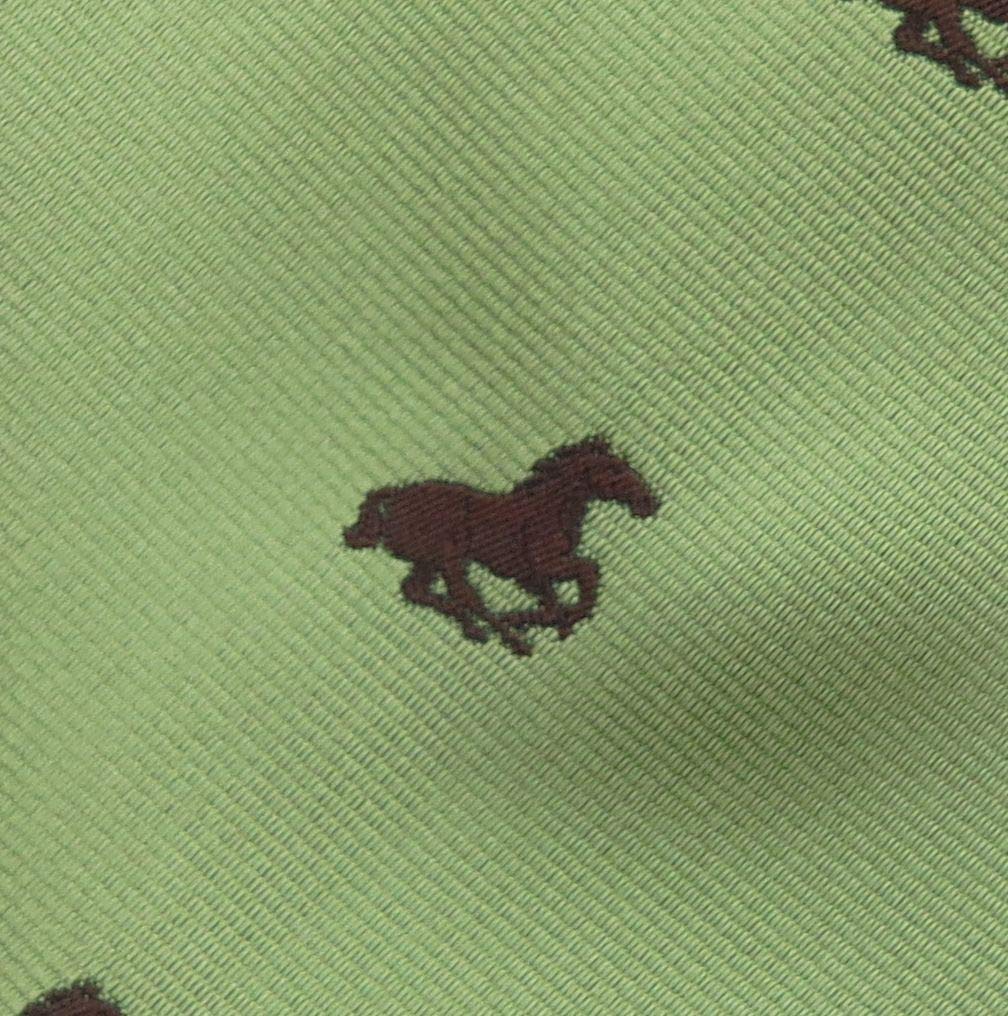 [GANJI] Business Necktie, Jacquard Weave, Racehorse Pattern Necktie, Thoroughbred, Made in Japan, 8 Colors, Boxed (Brown 1 (Bay))