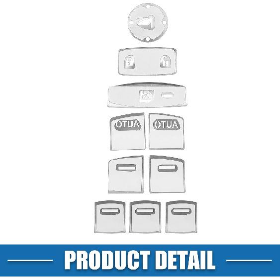 Car Master Window Switch Button Cover Trim Decal Sticker for Honda Accord 2018-2022 Silver Tone (Set of 10)