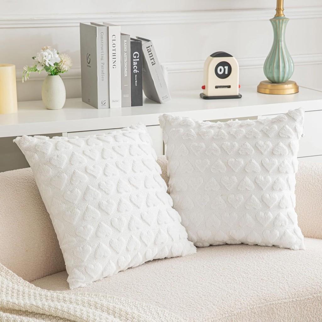 Cover Heartshaped Pillow Solid Color Plush Pillowcase Car Sofa Bedroom Cushion