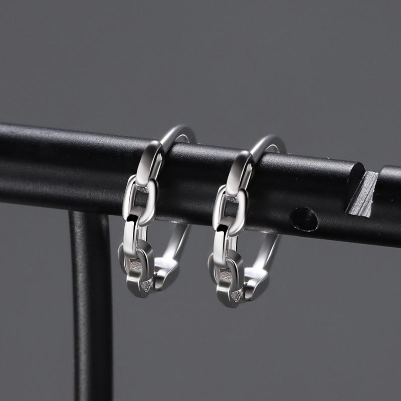 Men's Trendy Stud Earrings: Minimalist European & American Hip-Hop Hoops