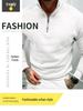 Men's Casual Fleece-lined Half-Zip Stand Collar Sweatshirt