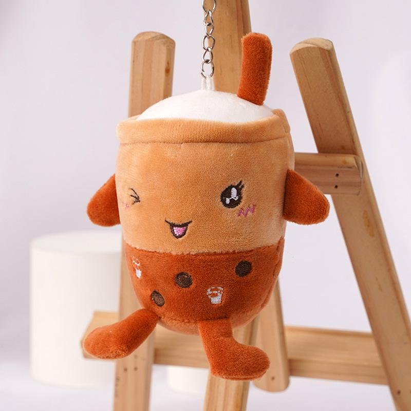 

And Cute Cuddly Plush Boba Tea Cup Keychain With Soft Pp Cotton Filling Gift Idea коричневый