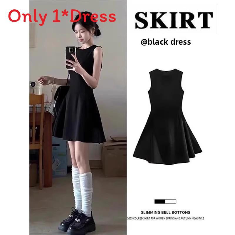 Cotton Polyester Dot Pattern Sleeveless Aline Dress For Summer Casual Womens Fashion