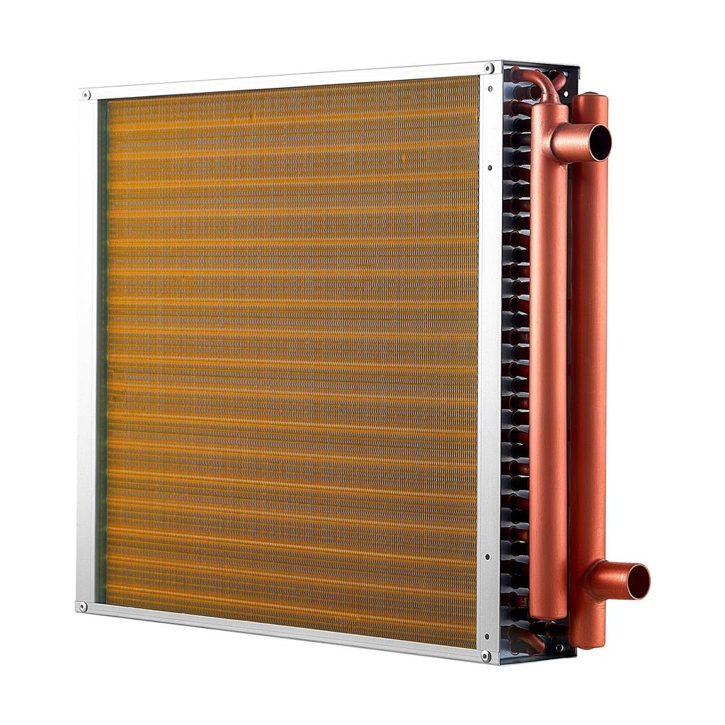 Water To Air Heat Exchanger, 457 X 457 Mm Finned Tube HVAC Heat Exchanger Coil with Copper Tubes & Aluminum Fins, 120K BTU Output for Outdoor Wood