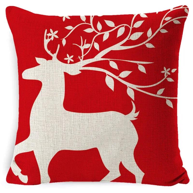 45CM Christmas Pillow Case Cushion Cover 2023 Christmas Decoration Red Gift Home Decoration Happy New Year Christmas Supplies