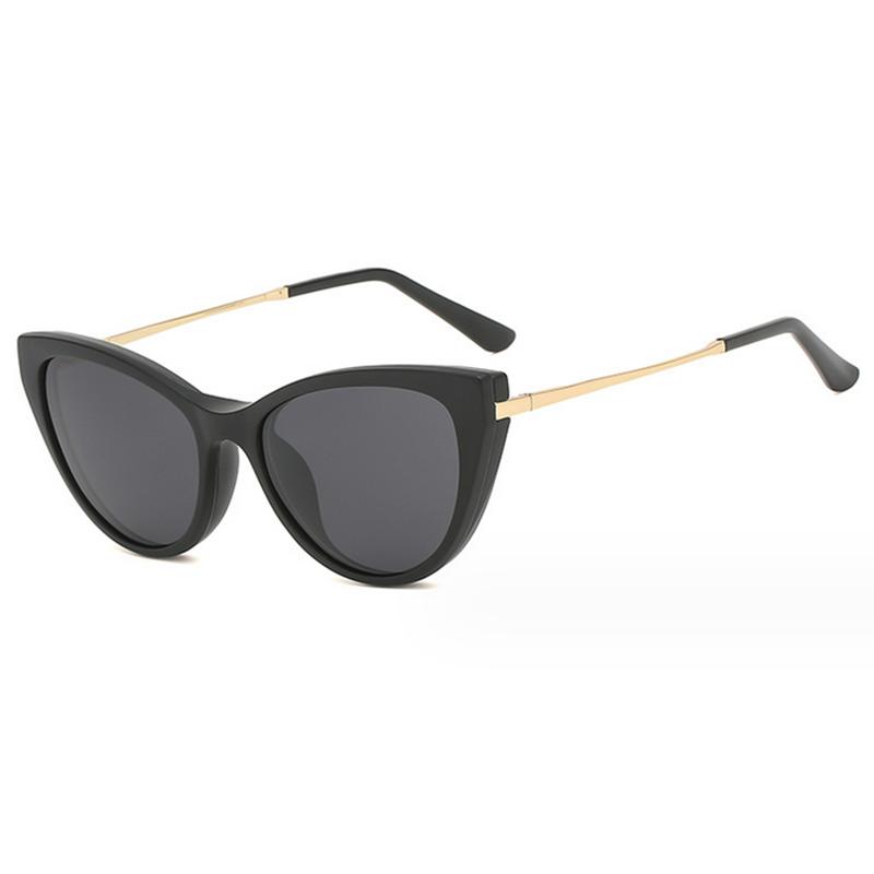 2353 New Retro Set Of Sunglasses Women Cat Eyes Magnetic Clip Sun Glasses Tr Frame Metal Legs Prescription -0.5 -1.0 -2 To -6