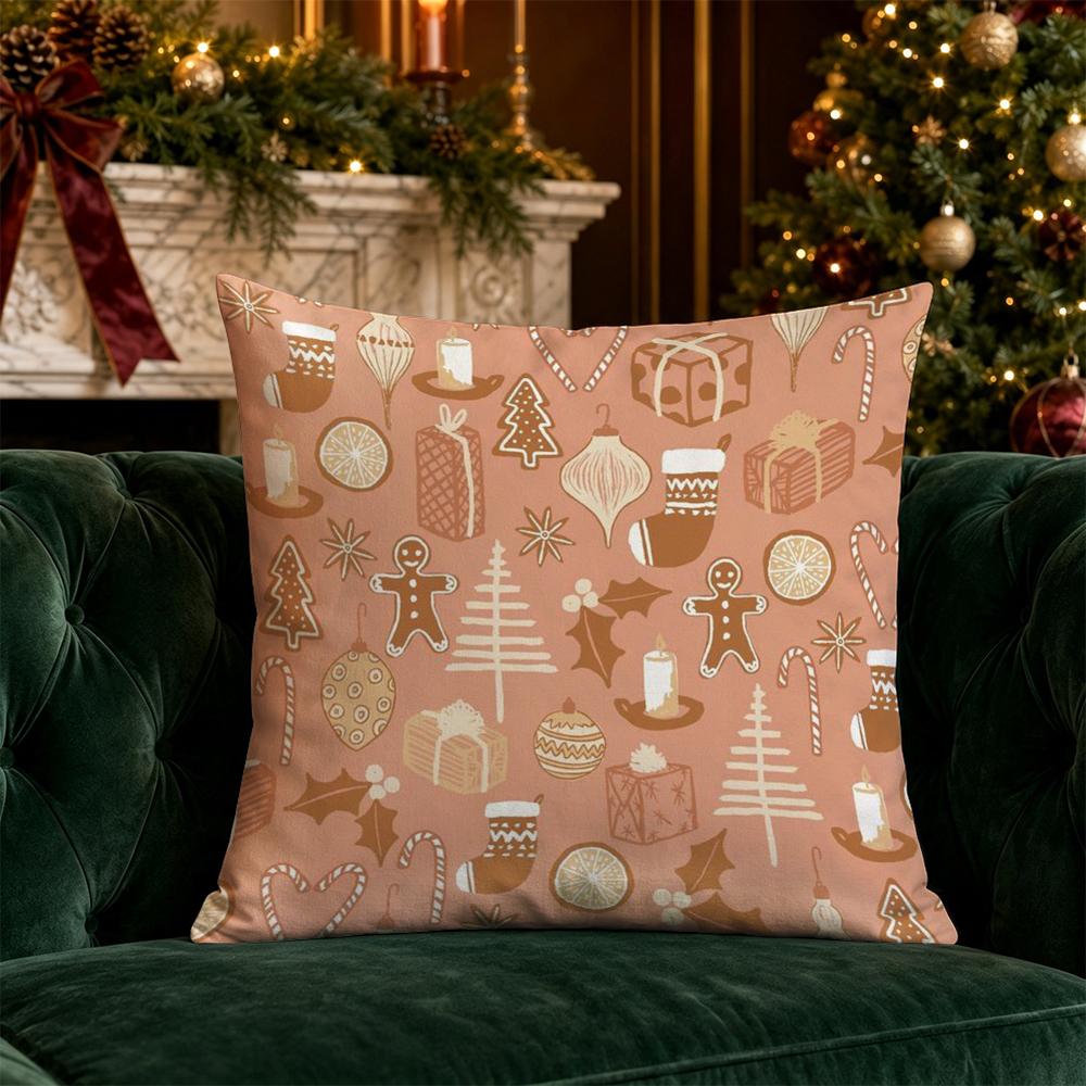 Christmas Cute Throw Pillow Covers Pattern Cushion Cover Suitable for Sofa Bedroom Car Pillow Cover