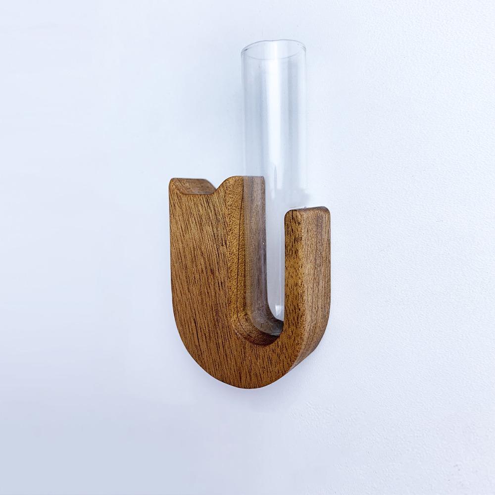 

Cartoon Hydroponic Plants Vase Wooden Fridge Magnet Vase Funny Pet Cat Hair Vase Home Decor Style 9