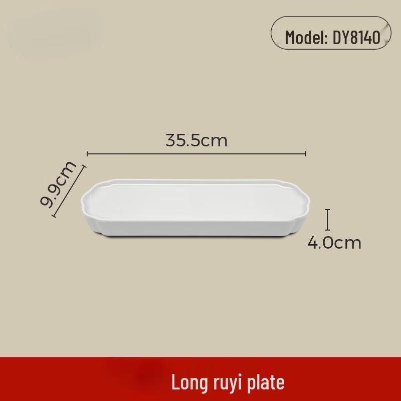 Wuhe 14-inch White A5 Melamine Ruyi Round Plate