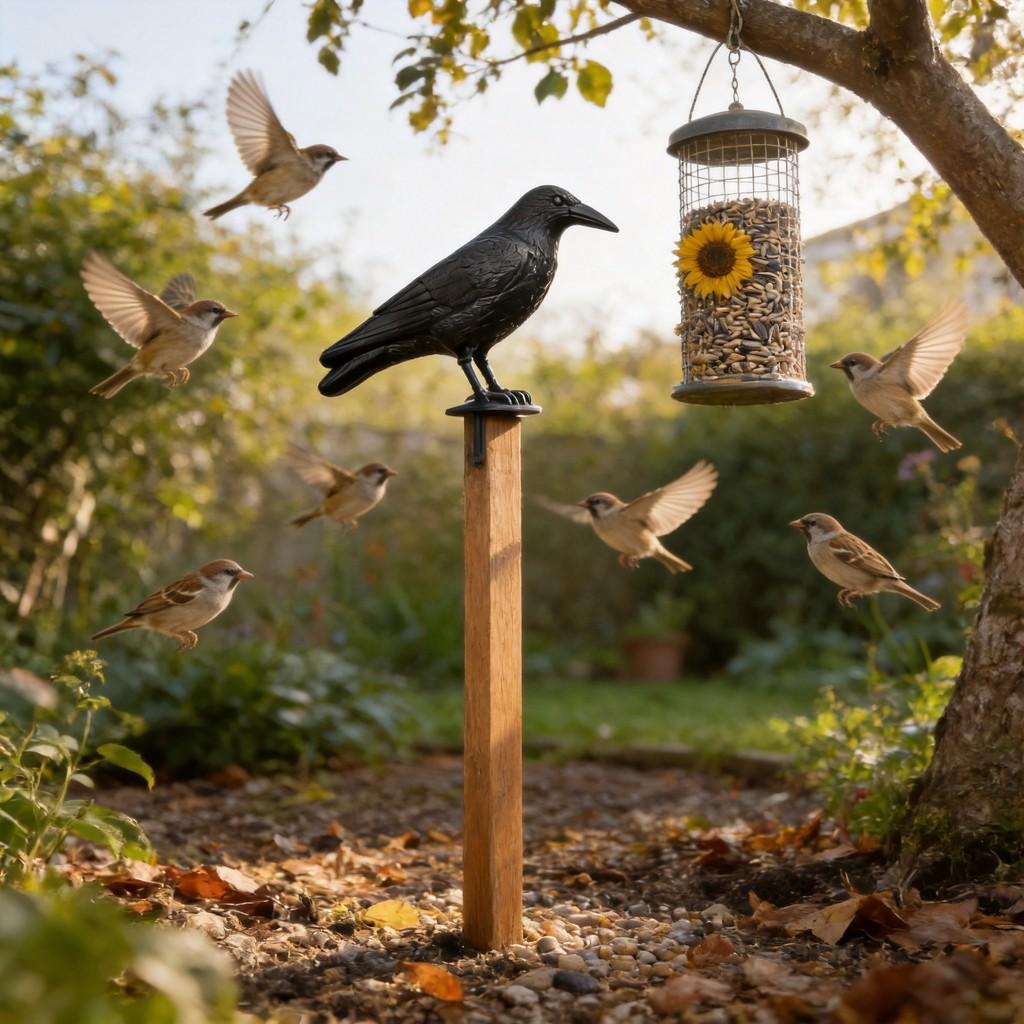 Fake Crow Decoy Bird Repellent Scare Birds Away For House Patio Porch Balcony Roof Pool Garden Decor