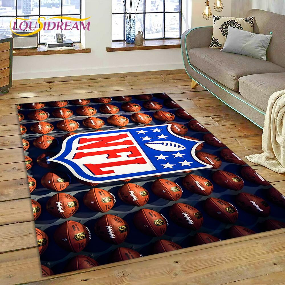 American Football N-NFL Zeichen Rugby Gamer Teppich für Wohnzimmer Schlafzimmer Dekoration, Bodenteppich rutschfeste Dekoration für Sofa Fußmatte
