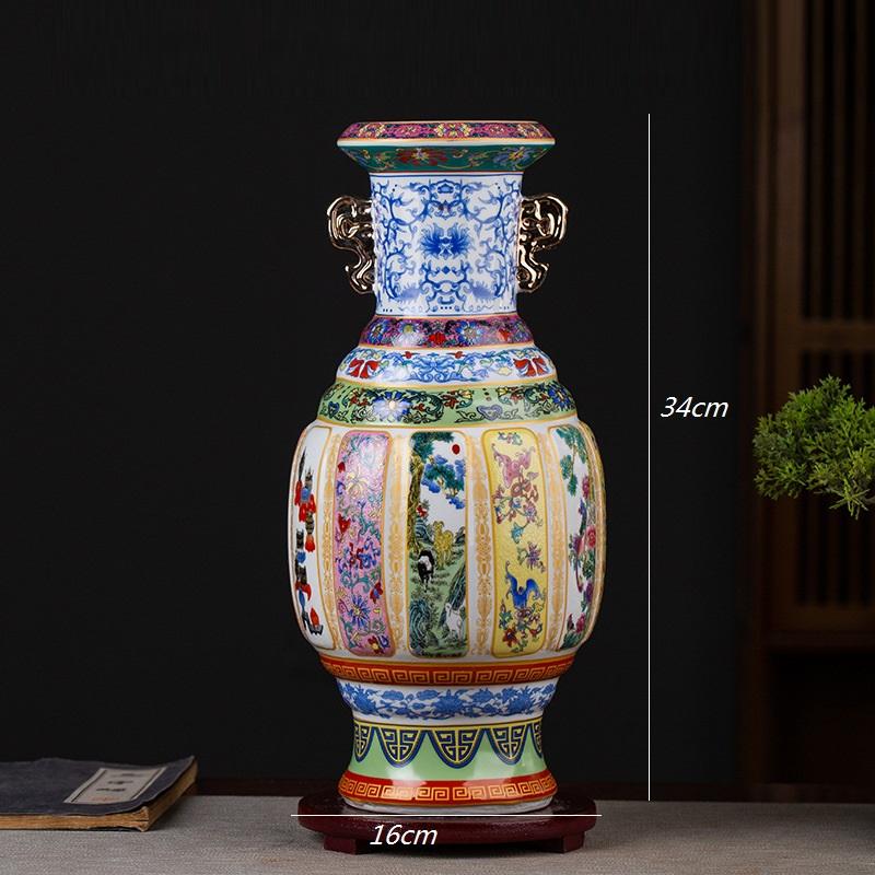 Jingdezhen ceramics, Chinese style antique enamel, Chinese porcelain king, living room, home decoration, vase