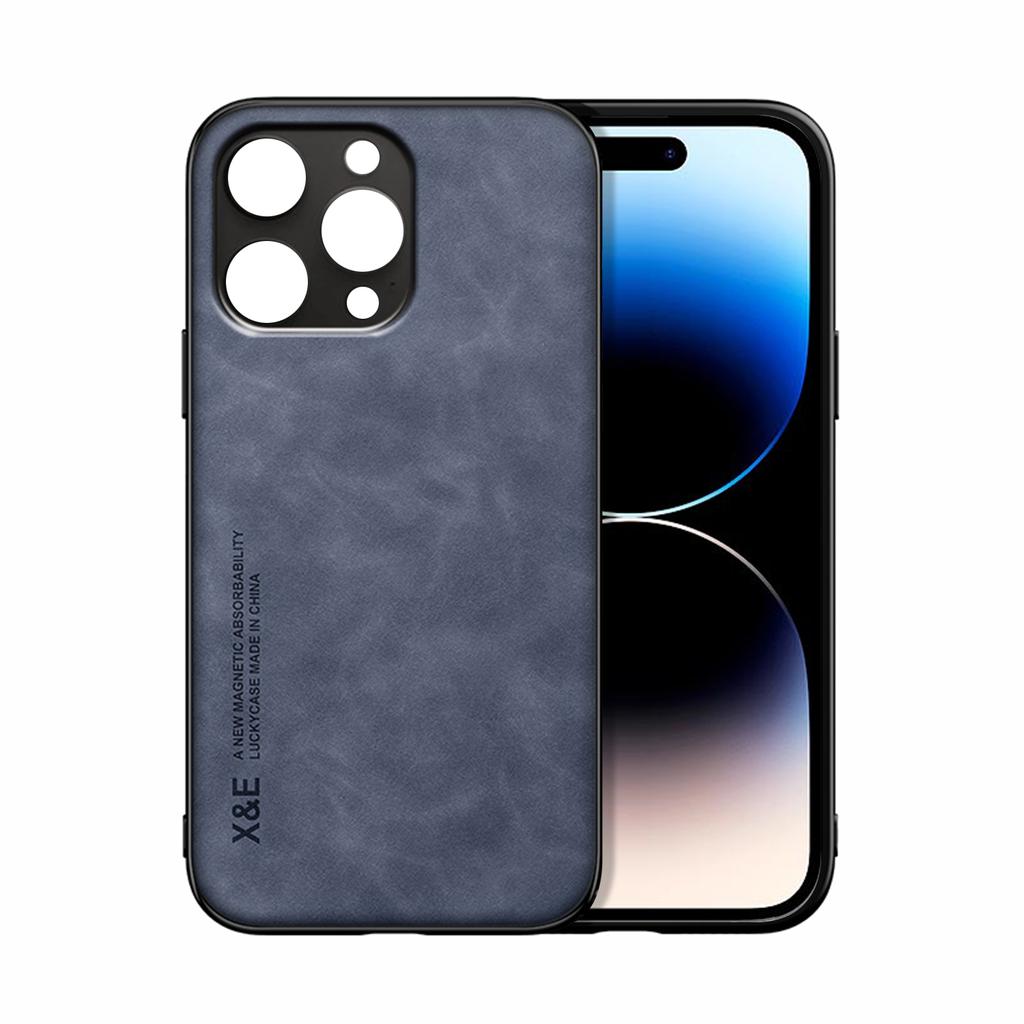 Luxury Genuine Leather Case for IPhone 16e 16 15 14 13 12 11 Pro Max X XS XR 7 8 Plus SE Magnet in Car Back Cover Man Shockproof