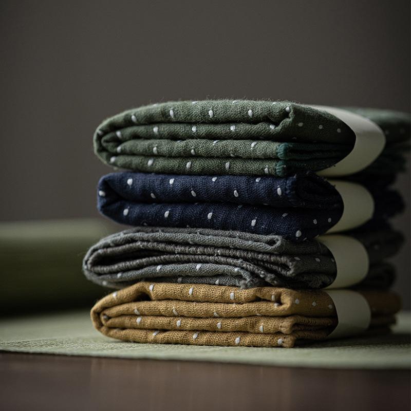 Water Absorbent Cotton Linen Tea Towel Japanese Style Clean Square Tea Ceremony Accessory Simple Forest System Tablecloth Cloth