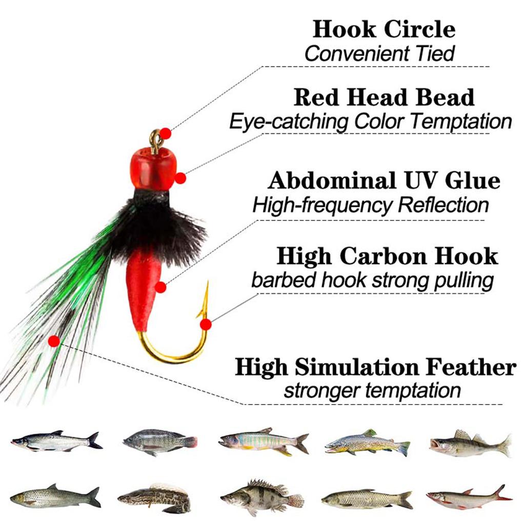 Bionic Mosquito Fly Fishing Flies Insect Artificial Baits for Trout Dry Fly Lure Fly Fishing 5Pcs