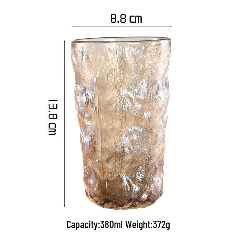 Glacier Style Thickened Glass Drinking Cup 380ml