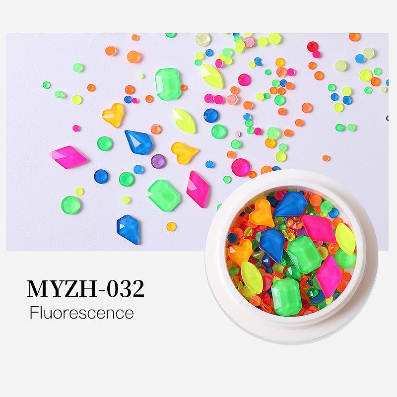 Round Box Nail Art Jewelry Glass Round Diamond Special-Shaped Diamond Flat Bottom Diamond Nail Art Diamond Jewelry Mixed