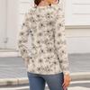 Women's Fashion Casual Slit Hem Round Neck Long Sleeve Loose Printed T-Shirt Ladies Top