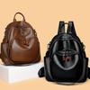Fashionable and Minimalist Women's PU Leather Backpack with Top Handle, Perfect for Commuting, Travel, and Daily Use