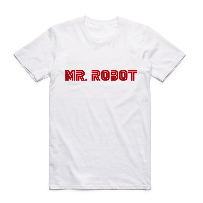 Asiatisk Storlek Män Kvinnor Tryck TV-program Robot T-shirt Sommar Vardaglig O-Hals Kort Ärm Mr Robot Fsociety Mask T-shirt HCP4091