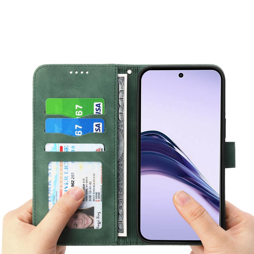 DIERFENG DF-03 For Realme 13+ 5G/13 Pro 5G (China) Leather Case Lines Imprint Wallet Phone Cover