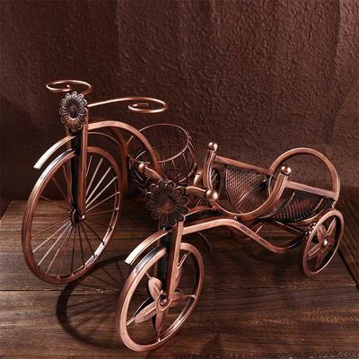 Creative Home Decoration Retro Tricycle Shape European Style Wine Bottle Holder Wine Rack Kitchen Organizer Wine Display Stand