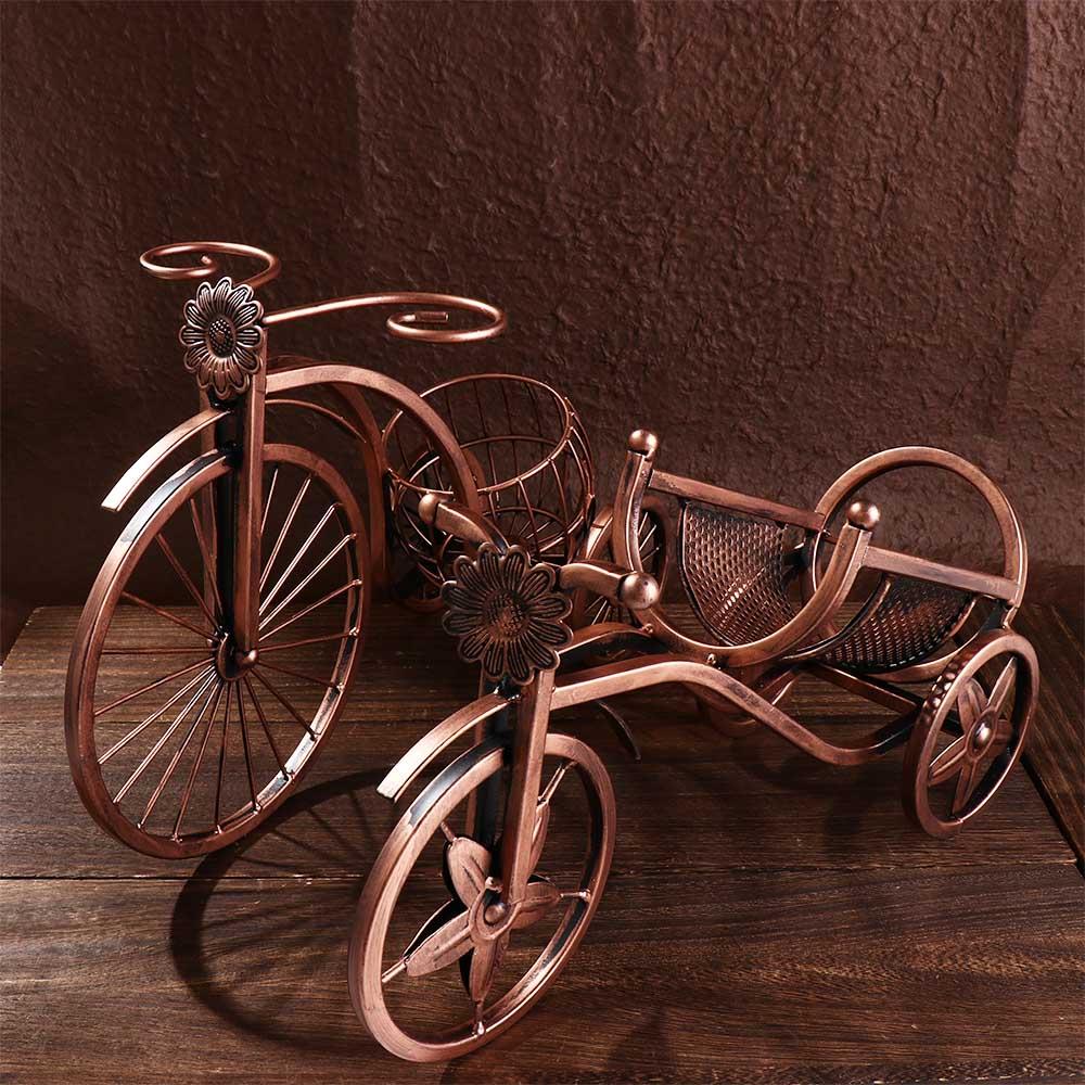 

Tricycle Shape Retro Decorative Wine Rack Wine Bottle Holder Wine Display Stand Kitchen Organizer B