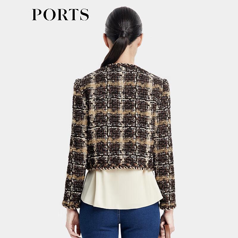 PORTS Women's Autumn/Winter Hand-Woven Tweed Jacket