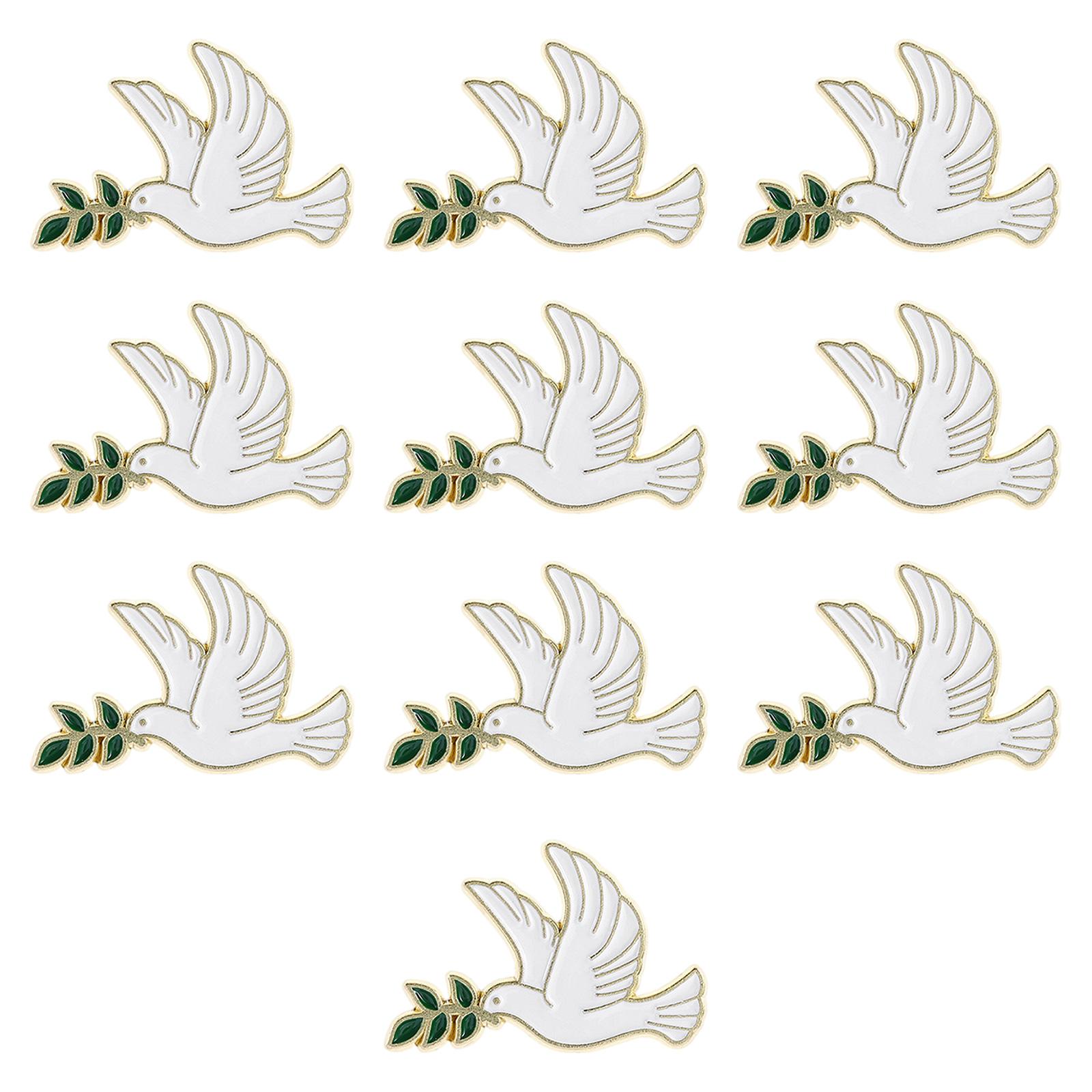 

10Pcs Secure Pin Peace And Tree Branch Detail Brooch Stylish Design Badge Pin For Casual Outfits Professional Clothing 1