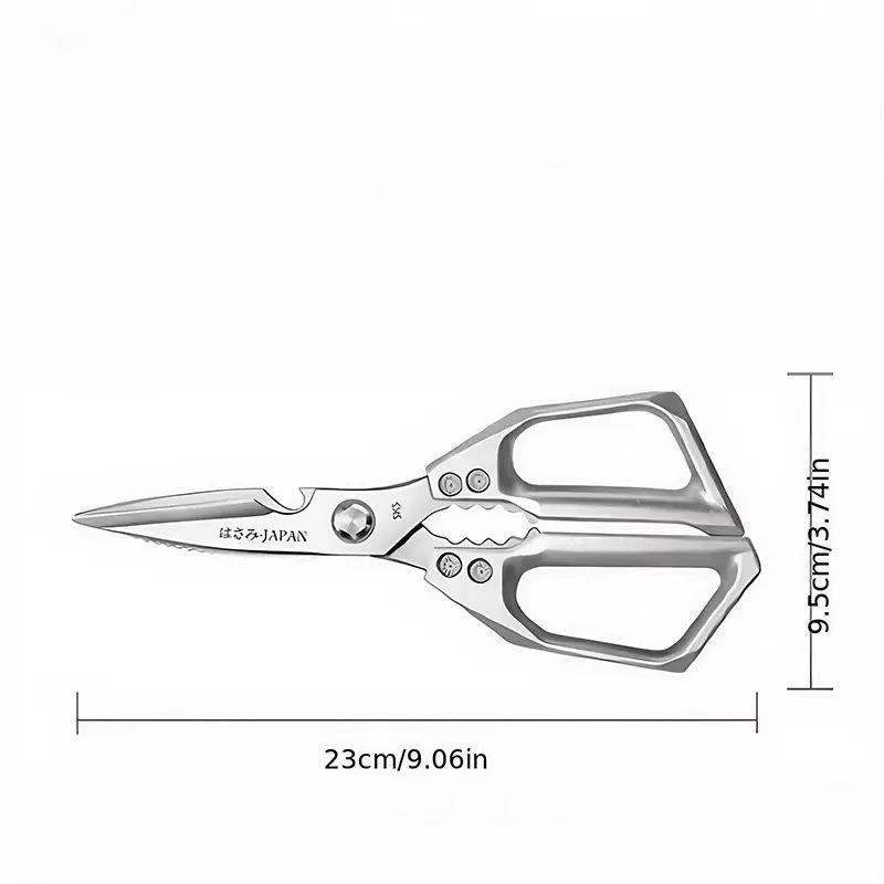 Japanese Kitchen Scissors Household Black Titanium Stainless Steel Multi-functional Scissors for Chicken Bones and Fish Killing