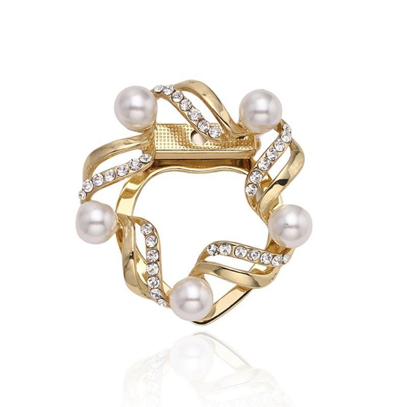 Silk Scarf Buckle Dual-purpose Brooch Pearl Summer Clothing Corner Anti Light Magnetic Suction золотой