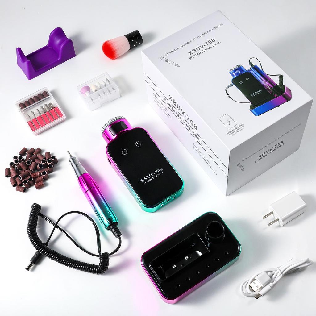 Portable Rechargeable 40,000 RPM Brushless Nail Drill with Charging Base for Nail and Cuticle Removal