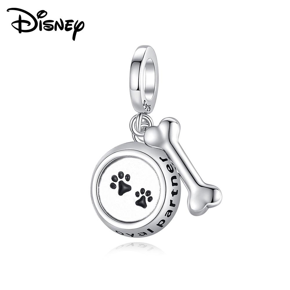 Disney 925 silver Mickey Minnie and Toy Story bass Lightyear Pendant Beads original DIY Bracelet suitable for Girls Gift