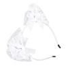 Bandeau Oreilles de Chat Blanches Joli Nœud en Gaze Exquis Bandeau Filles Accessoires Cosplay pour Halloween