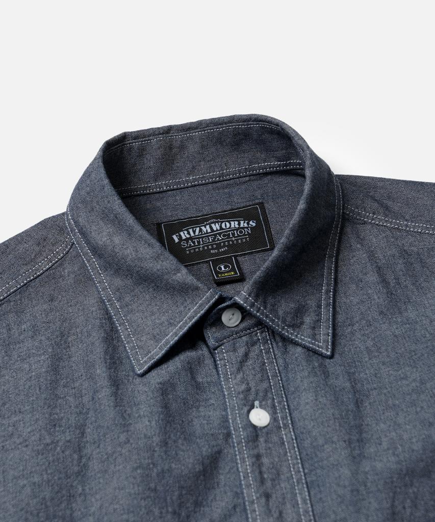 FRIZMWORKS 1920S Chambray Work Shirt _ Indigo