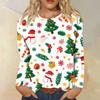 Women's Fashion Casual Long Sleeve  Print Round Neck Top