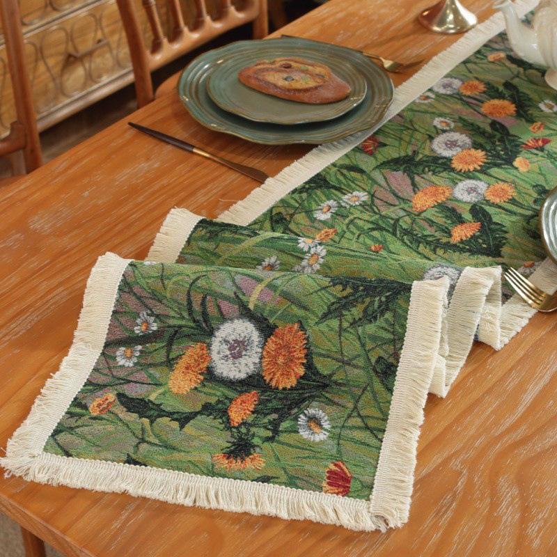 Bohemian Cotton Thread Nordic Table Runner: Retro American Country Mori Style for Coffee Table & TV Cabinet