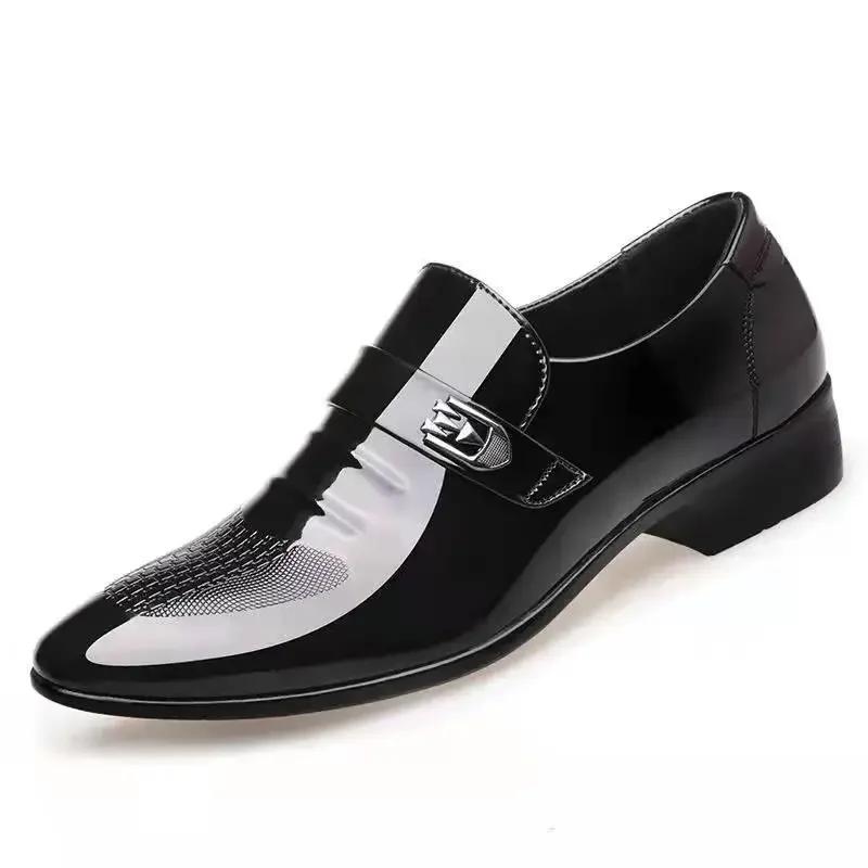 FashionPointed Toe Brown Dress Shoes Man Black Social Shoe for Men Italian Cheap Clearance Legitimate Leather 39 High Quality Fashion