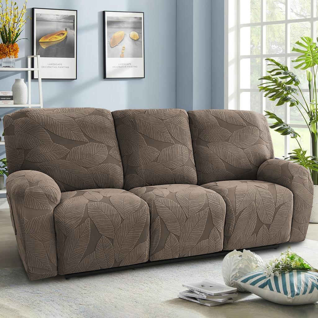 1/2/3-Sitzer geteilte Relax-Sofabezüge Jacquard Stretch Sesselbezug mit Seitentasche Abnehmbarer Sesselbezug für Zuhause