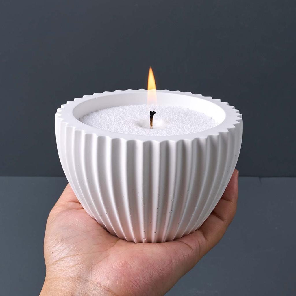 Round Stripe Candle Jar Silicone Mold DIY Flowerpot Concrete Molds Plaster Resin Jewelry Storage Box Craft Making Home Decor
