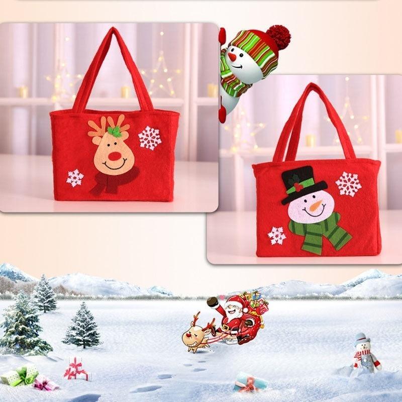 Cute Santa Claus Snowman Candy Gift Bags Cookie Packaging Bags Party Handbag Merry Christmas Storage Package