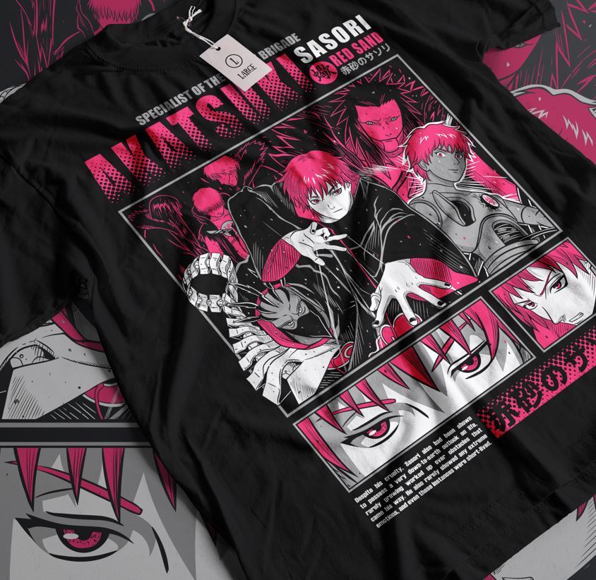 Sasori T-Shirt Manga Strip Naruto Kakashi Horror Anime Gift Shirt All Size Unisex T-Shirt XXXL