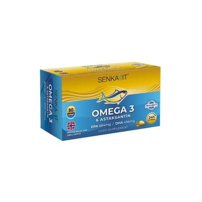 Senkavit Soft Capsule Containing Omega 3 and Astaxanthin, 90 Capsules