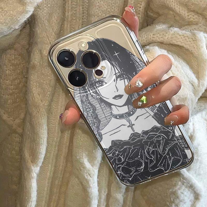 Manga Bride Wedding Clear Phone Case for iPhone 17 16 15 14 13 12 11 16E Series Pro Max Plus Double Layer Protection